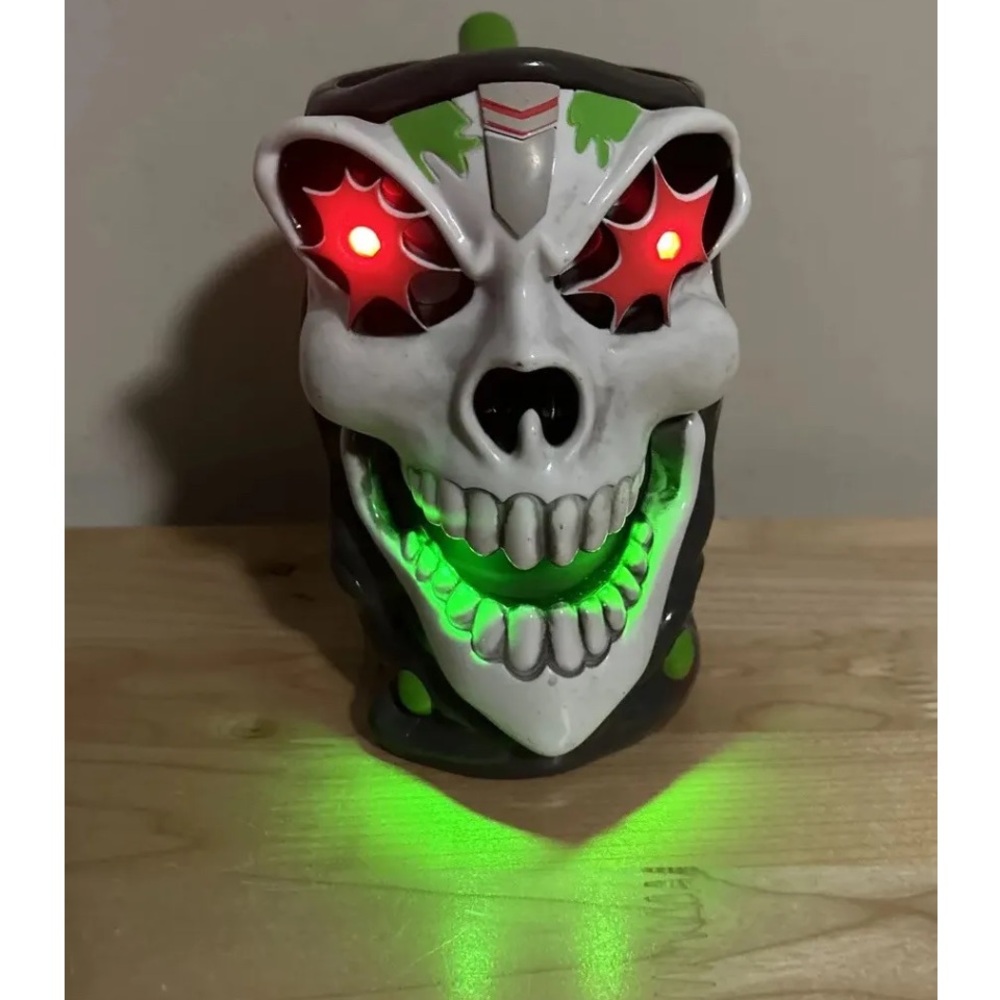 Monster Jam Green & Gray Grave Digger Grim Light-up Collectors Mug Cup w. Handle